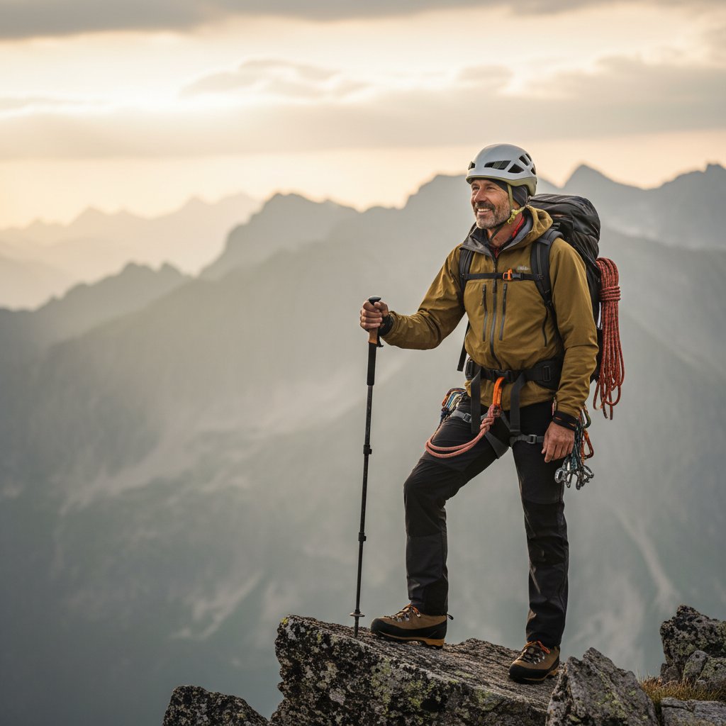 Mountain hiking expedition with professional guide